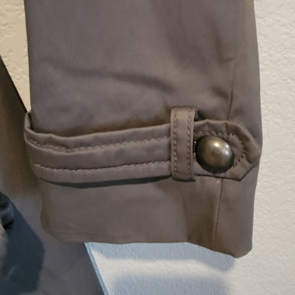 055. MOSSIMO Trench Coat Wrap-Belt Olive Grey M - Picture 4 of 4